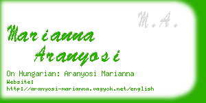 marianna aranyosi business card